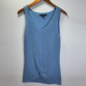 Boston Proper Blue Twist Front Sleeveless Knit Tank Top Women’s Size M